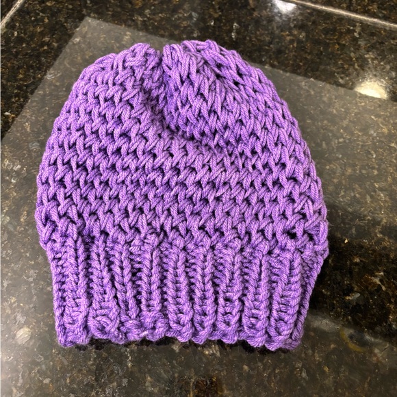 NWOT Purple Knit Beanie - Picture 5 of 5